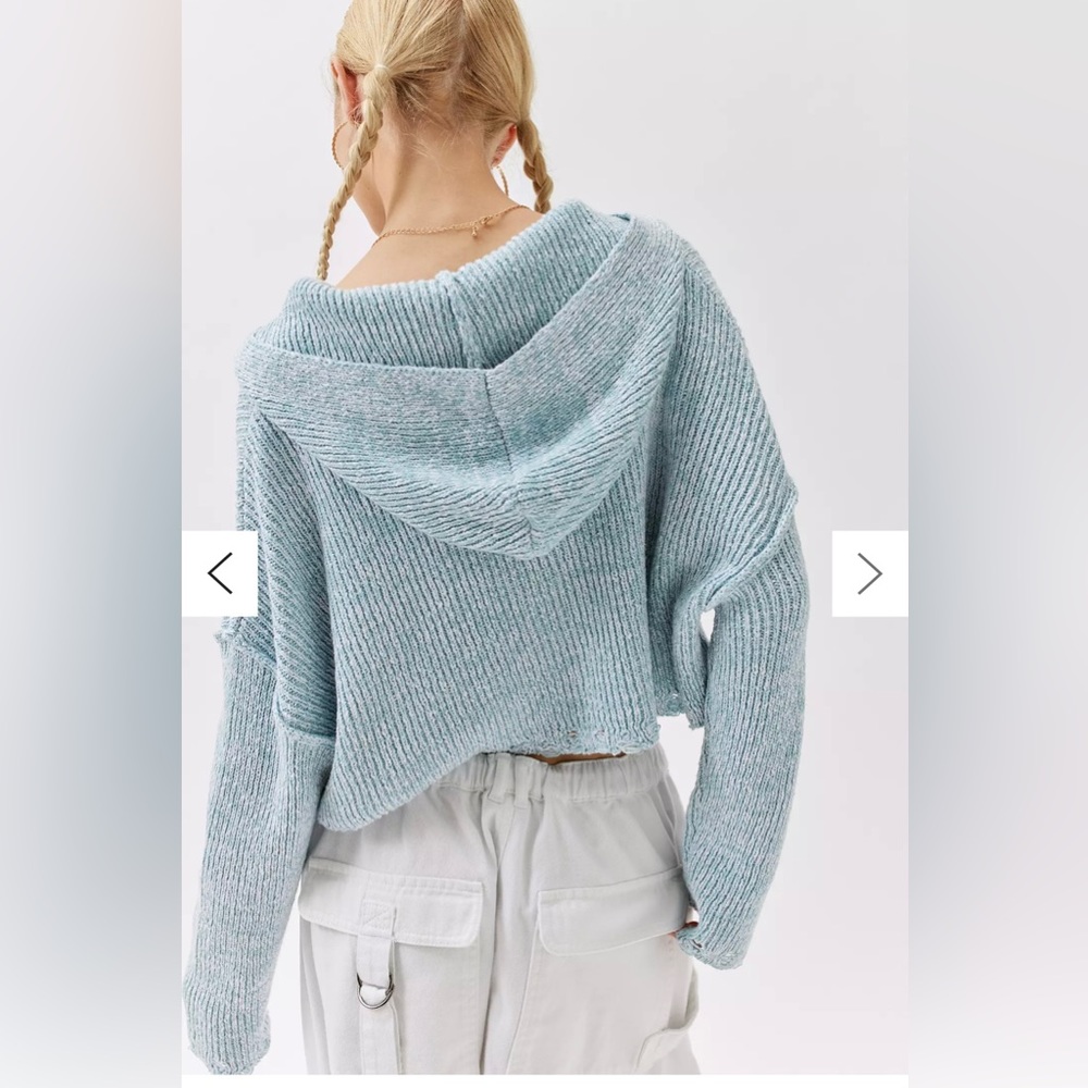 NWT UO Rhode Distressed hooded Cardigan - Picture 2 of 4